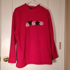 Red Fleece w/ Christmas Ornaments